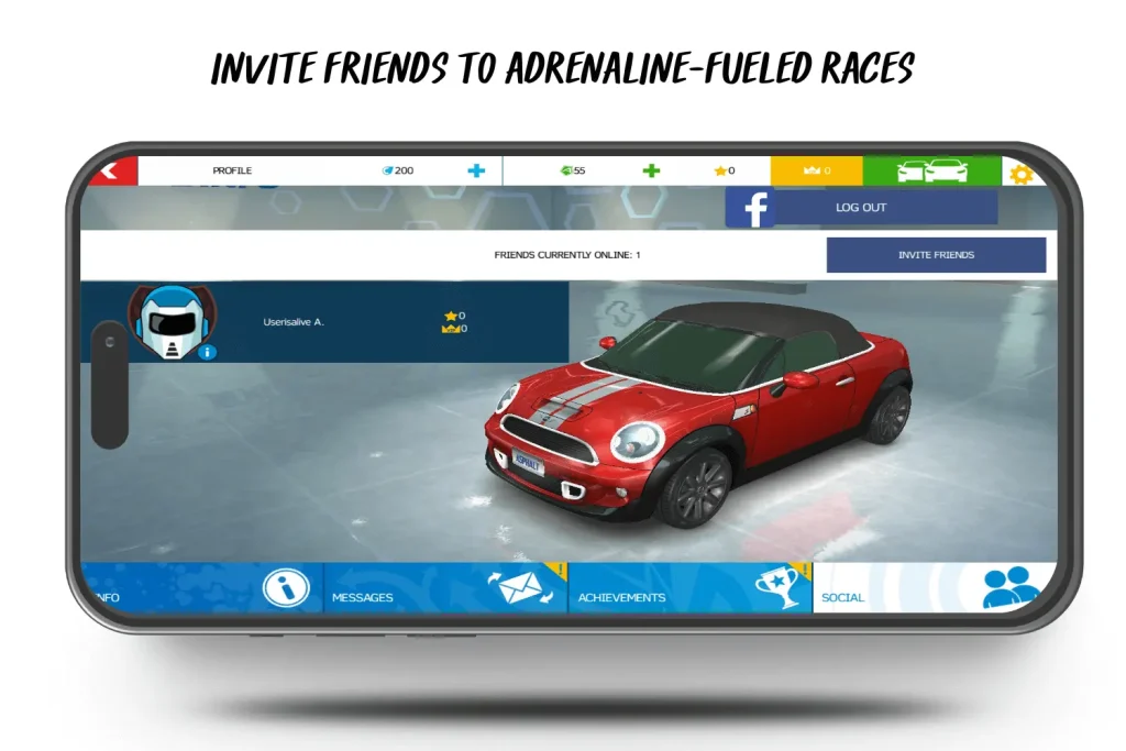 Invite friends to adrenaline-fueled races