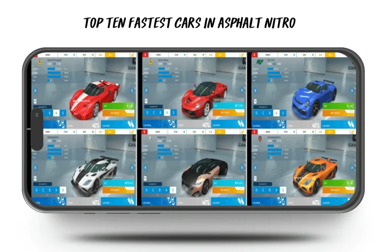 Top ten fastest cars in Asphalt nitro