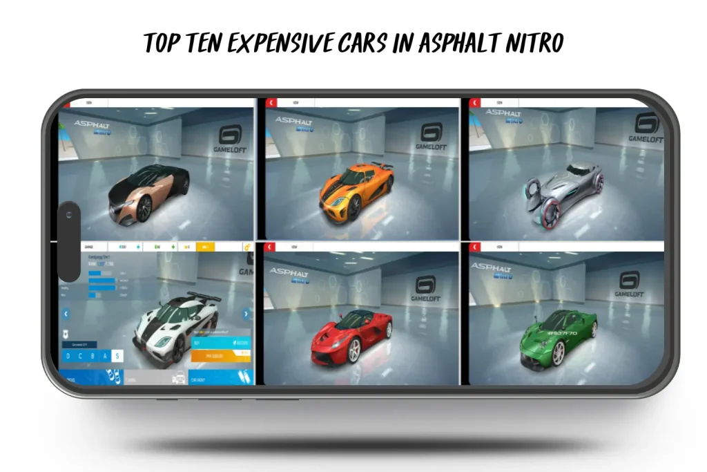 top ten expensive cars in asphalt nitro