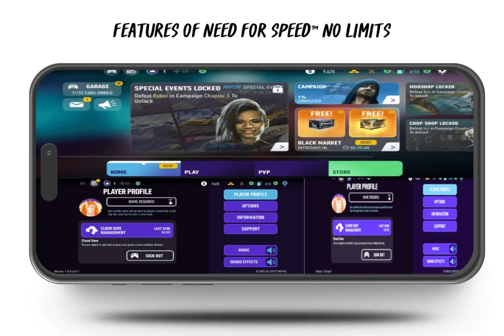 features of NEED FOR SPEED™ No Limits