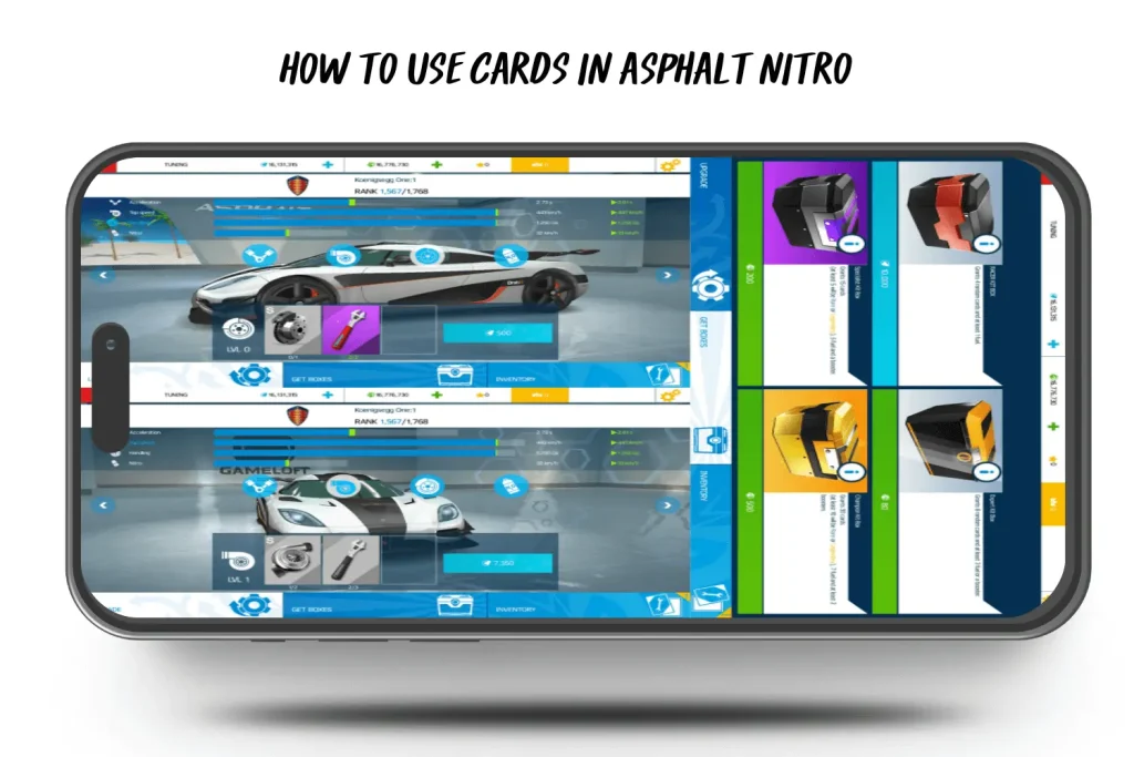 how to use cards in asphalt nitro